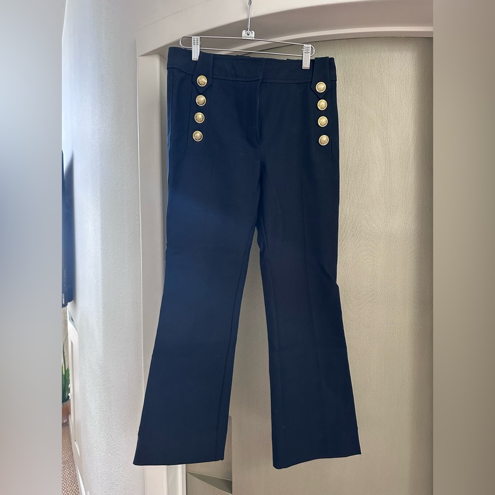 Derek Lam Navy sailor Trousers with Gold Buttons